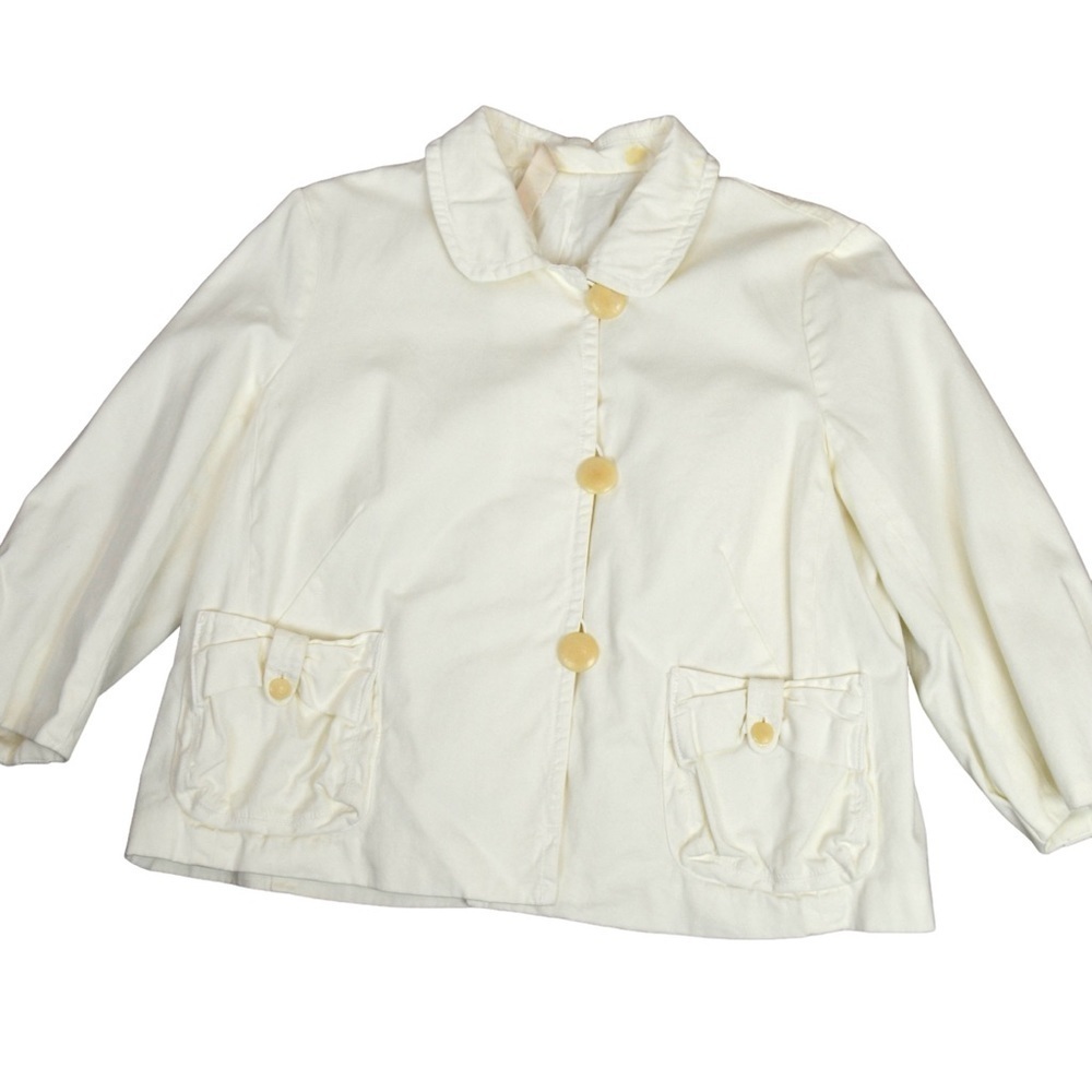 J. Crew Classic Chino Weathered Twill Ivory Short Cropped Jacket, Size 10